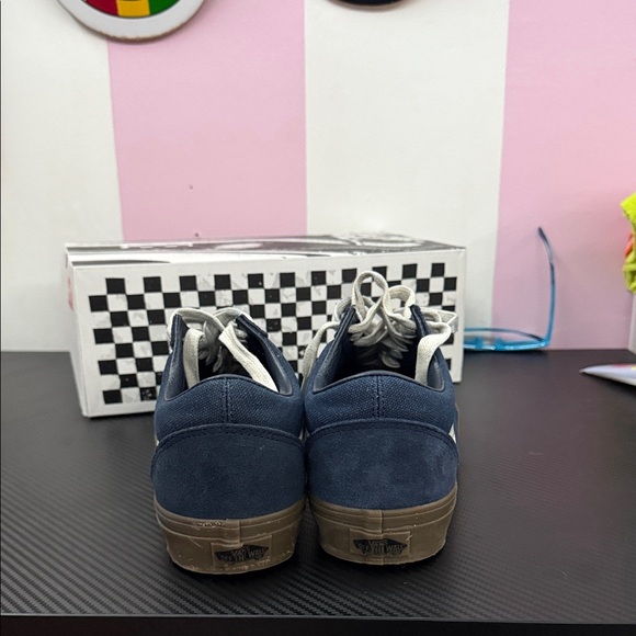 Vans Men's Navy and White Sneakers - Picture 5 of 6